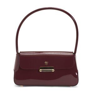 PRATESI Chianti Made In Italy Patent Leather Baguette Shape Satchel